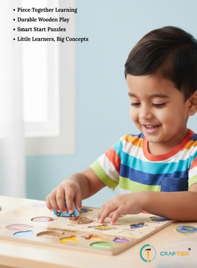 CRAFTICK Wooden Solar System Education Puzzles Fun Pre-School Toys|Educational Board for Kids Set of 1 Multicolor (Solar System) | Return Gifts for Girls and Boys - Image 5